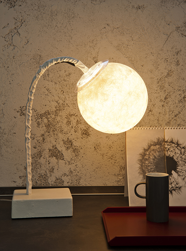 Lampada Da Tavolo Micro T Luna In-Es Artdesign Collezione Luna Colore Bianco Dimensione  Diam. Ø 18 Cm